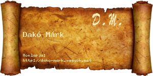 Dakó Márk névjegykártya